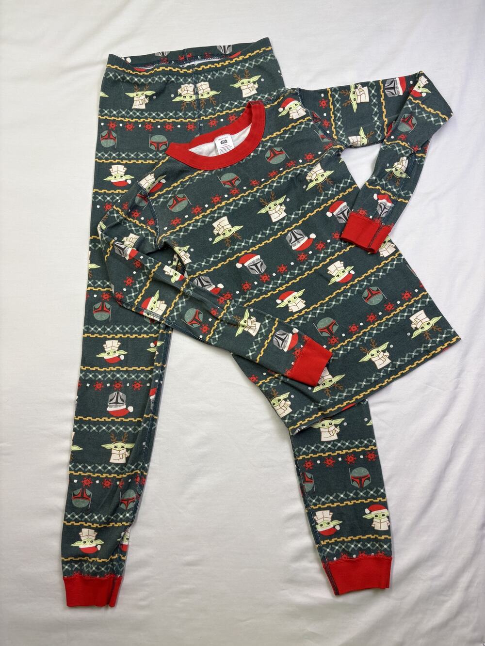 Hanna Andersson Star Wars Kids Christmas Pajama Set Size 12 Grogu Mandalorian